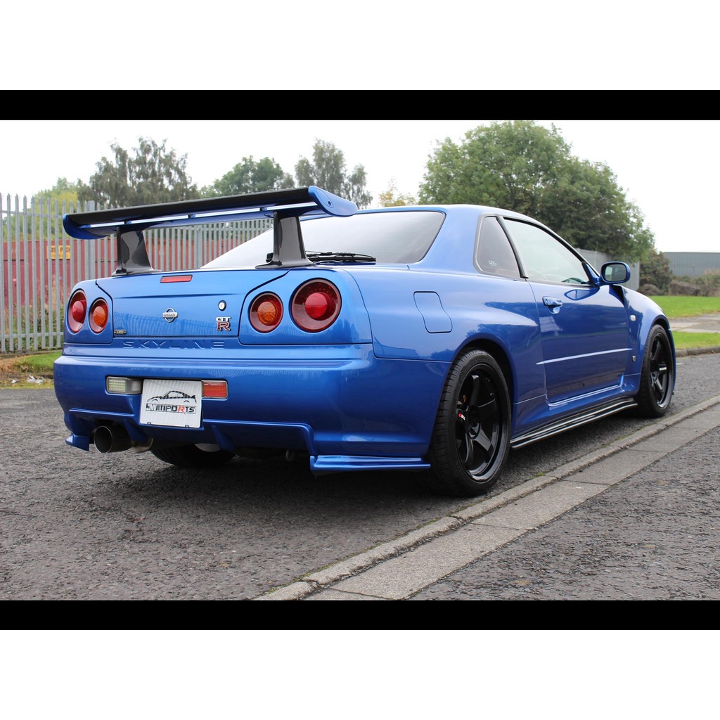 （全台可安裝)尼桑Skyline R34 GTR 高品質碳纖維尾翼高腳 替換JUN款原廠尾翼支架改裝