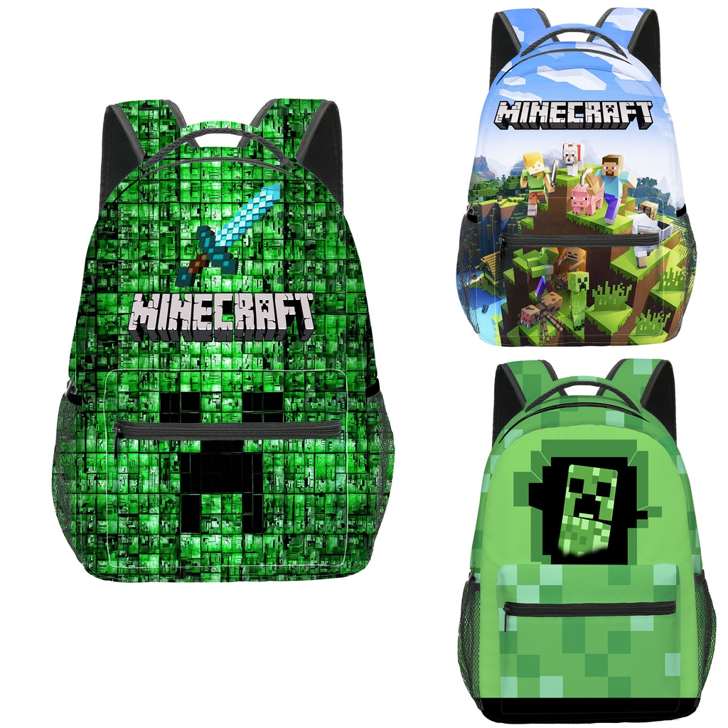40*30*17cm Minecraft 學生卡通印花背包書包男孩女孩書包兒童書包背包禮品袋
