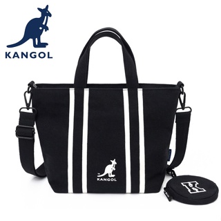 KANGOL 英國袋鼠 帆布包 手提包 側背包 斜背包 62251721 黑色 米白