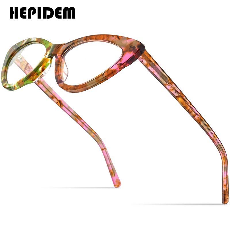 CATEYE Hepidem 醋酸纖維眼鏡框女士新款貓眼貓眼眼鏡光學眼鏡眼鏡 9104