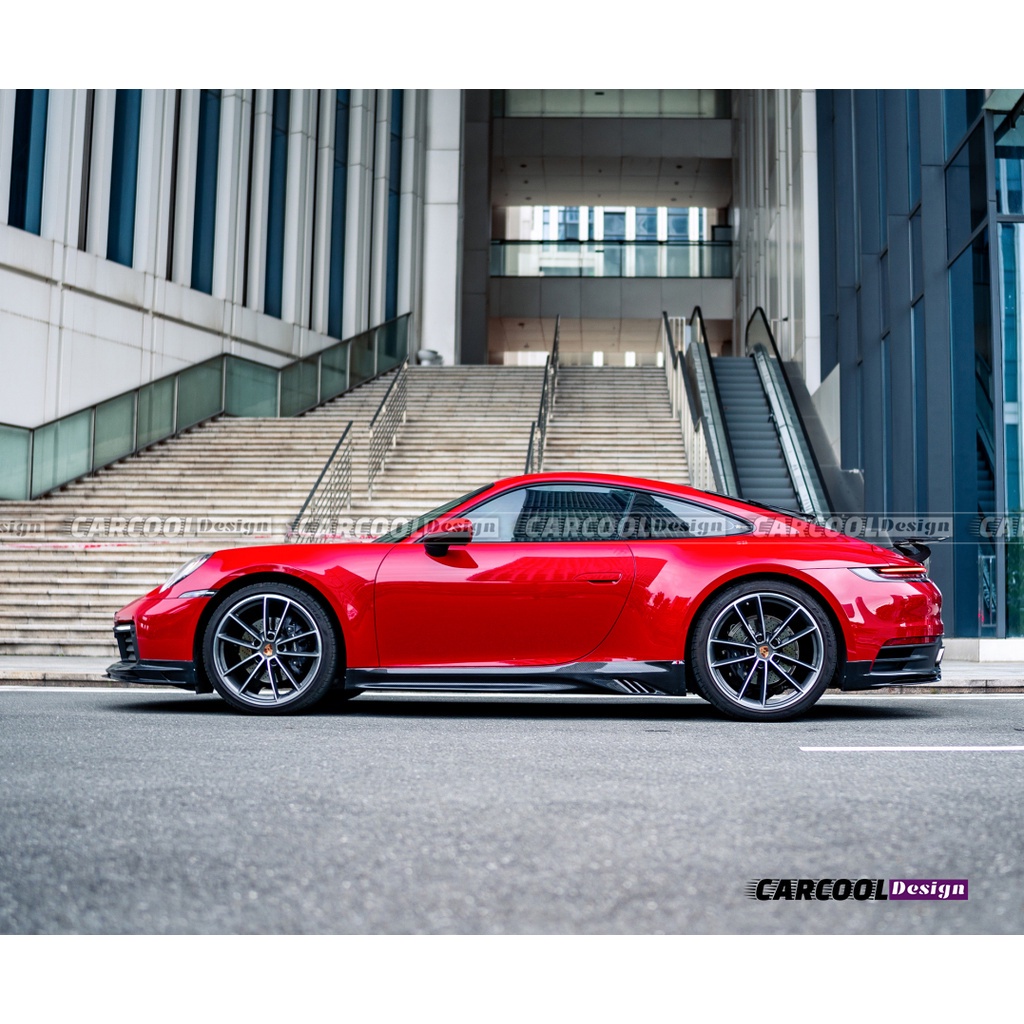 【乾碳】適用Porsche保時捷 911 carrera/carrera s 升級高品質乾式碳纖維側裙