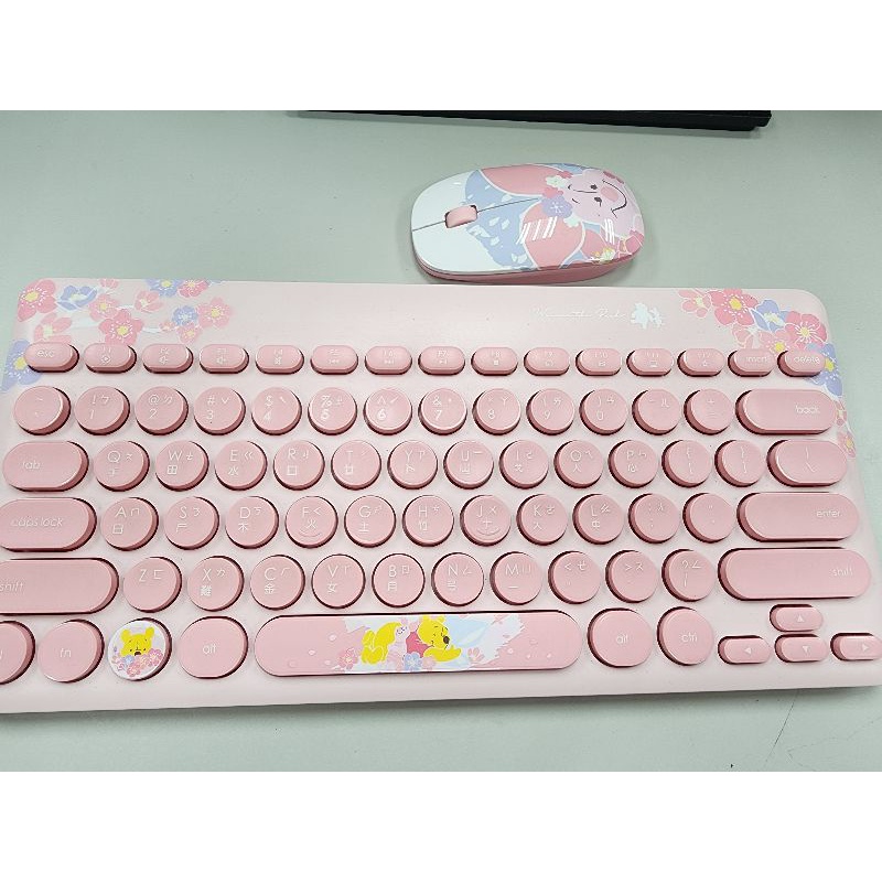 一手出清價 維尼鍵盤+滑鼠  7-11粉紅櫻花季 限量小熊維尼無線鍵盤