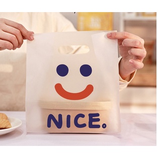 ♥現貨♥微笑袋 塑膠手提袋 PE材質提袋 點心提袋 購物袋 服飾袋 長蛋糕袋 禮品袋包裝袋 烘焙袋 糖果袋