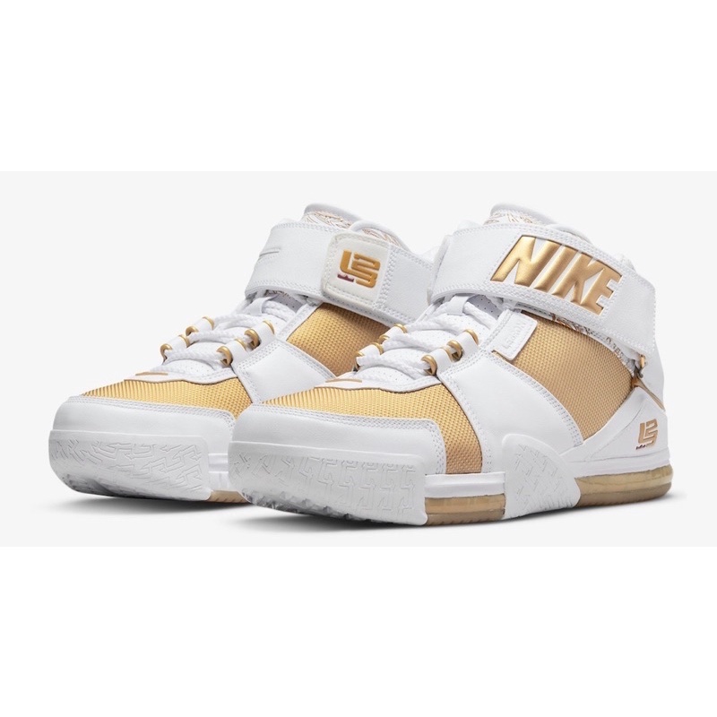 Nike Zoom LeBron 2 II Metallic Gold And White   Maccabi 10.5