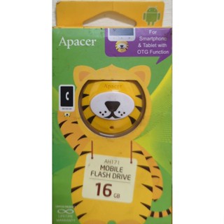 《優選》Apacer宇瞻/麻吉動物園 霸霸虎/AH171/16GB/OTG隨身碟/含micro USB轉Type A轉接