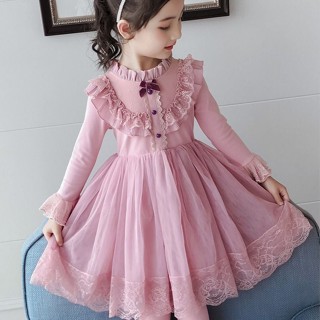 女童連衣裙加絨秋冬裝2022新款蓬蓬禮服裙小女孩仙兒童公主裙洋氣Fashion SHOP