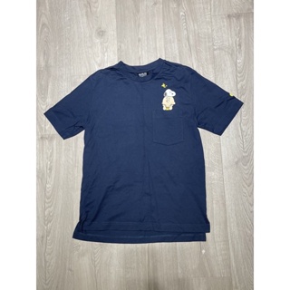 [二手］Hang Ten Charlie Brown厚磅口袋短袖T恤-藍色-尺寸s