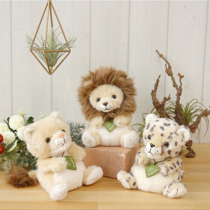 日本 potte 動物系列 絨毛娃娃 獅子 小獅子 花豹   動物娃娃 動物玩偶 絨毛玩偶 造型布偶 動物布偶 日本精品