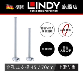 LINDY 台中旗艦店 液晶螢幕支架 穿孔式支桿 45cm 70cm 適用鐵桌 鋼桌 木桌 支臂 電視架 電視支架