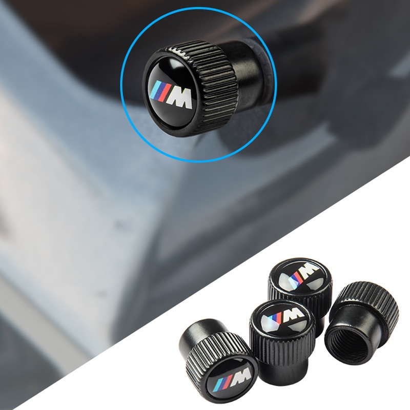 BMW 4 件裝汽車輪胎氣門嘴蓋防塵桿蓋適用於寶馬 X1 X3 X4 X5 X6 鋁合金汽車造型配件