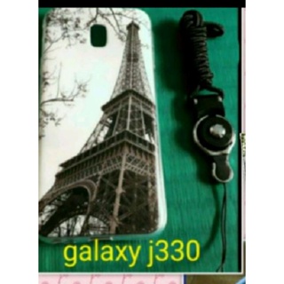 Samsung galaxy j3 pro (j330)配件~艾菲爾鐵塔軟殼手機套+掛繩