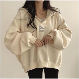 【🎈棉花糖大尺碼】L-4XL 大尺碼帽t 新款蝙蝠袖衛衣女加絨秋冬慵懶風寬松休閑長袖上衣ins
