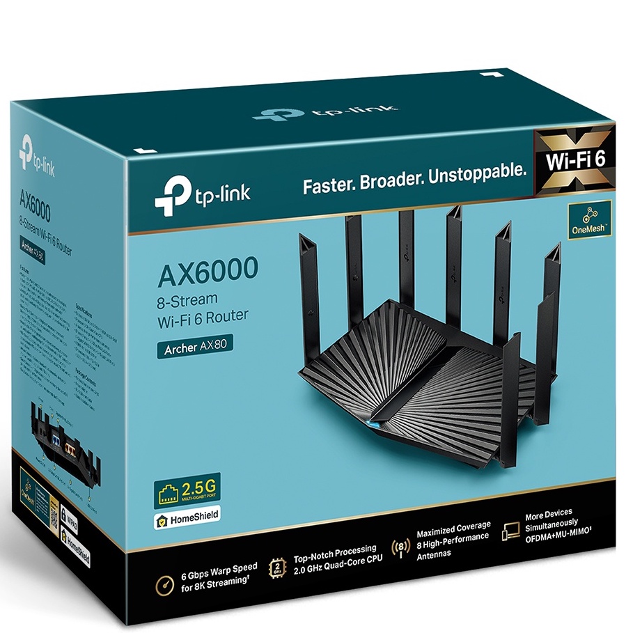 公司貨~TP-Link Archer AX80 AX6000 WIFI6 四核心 WIFI分享器 無線分享器 路由器