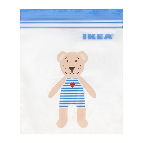 現貨 IKEA ISTAD 保鮮袋, 熊/藍色, 1公升
