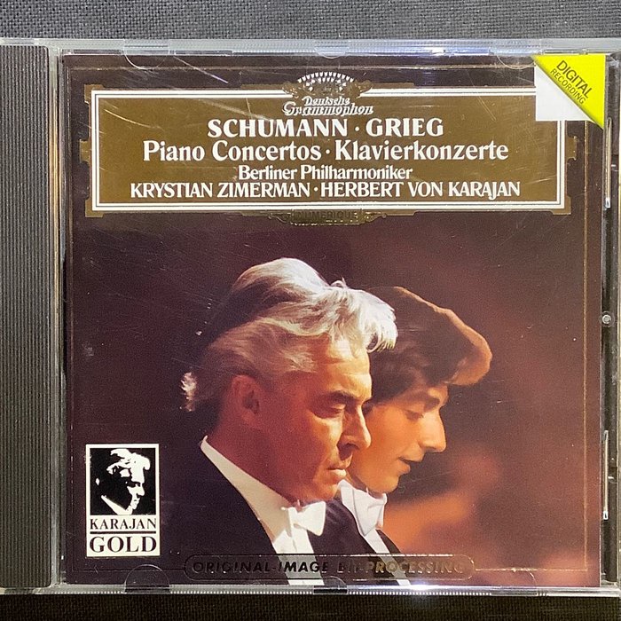 Schumann舒曼&amp;Grieg葛利格-鋼琴協奏曲 Zimerman齊瑪曼/鋼琴 Jarajan卡拉揚/指揮 德國版