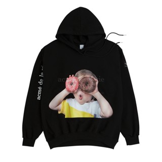 acme de la vie 韓國 ADLV BABY FACE HOODIE 甜甜圈男孩 長袖黑色帽T
