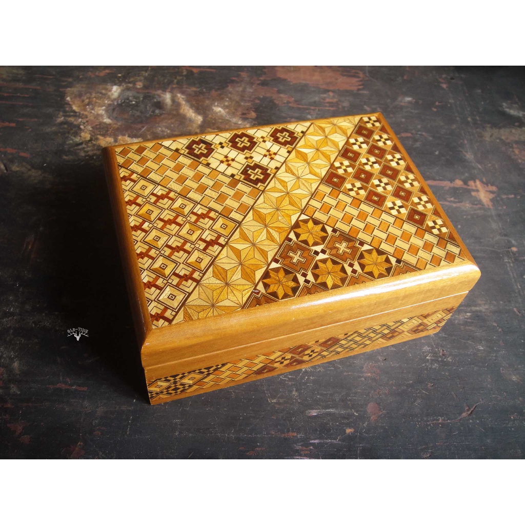 【老時光】早期二手日本寄木細工音樂珠寶盒