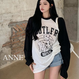 ANNE｜出清中｜120降80｜長版簍空t恤【AT10104】 長版上衣 遮屁 長版t恤 長袖t恤 拼色 插肩袖 中長