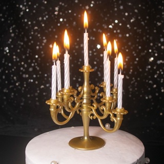 烘焙蛋糕裝飾歐式奢華生日蠟燭台創意燭托