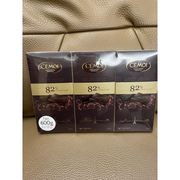 法國進口 CEMOI 82%黑巧克力一組100g*6盒  399元--可超商取貨付款