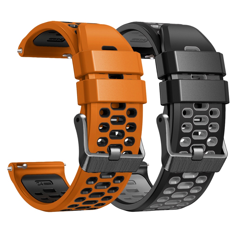 24 毫米防水雙色矽膠錶帶替換手鍊快速釋放錶帶適用於 Suunto SPARTAN SPORT WRIST HR BAR
