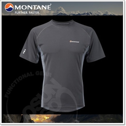 【英國 Montane】Sonic T-shirt 男款 SN超音速短袖排汗衣.吸濕.排汗.快乾.透氣/灰黑