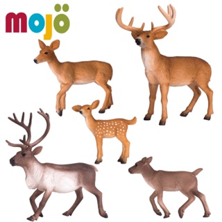 Mojo Fun動物模型 -白尾雄鹿/白尾雌鹿/白尾幼鹿/馴鹿 收藏 動物 益智 兒童 玩具 教育 公仔