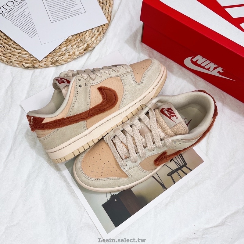 【Leein】Nike Dunk Low Terry Swoosh 粉色 絲絨 休閒鞋 低筒 女鞋 DZ4706-200