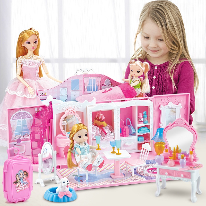夢幻手提包娃娃屋 公主城堡 夢幻手提包 公主玩具 娃娃屋 女孩禮物 夢幻城堡 公仔玩具 家家酒玩具