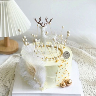 #台灣現貨#烘焙裝飾麋鹿蛋糕擺件生日裝飾聖誕節甜品裝飾