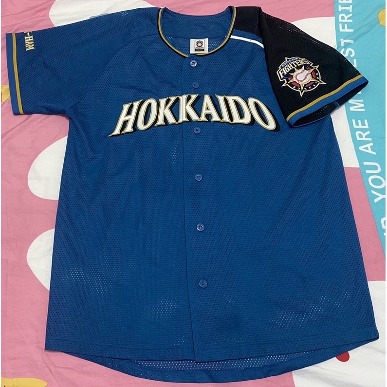 ＝達比修有時期＝日本北海道火腿鬥士隊～We Love Hokkaido～全新藍色球衣M號～美津濃Mizuno製