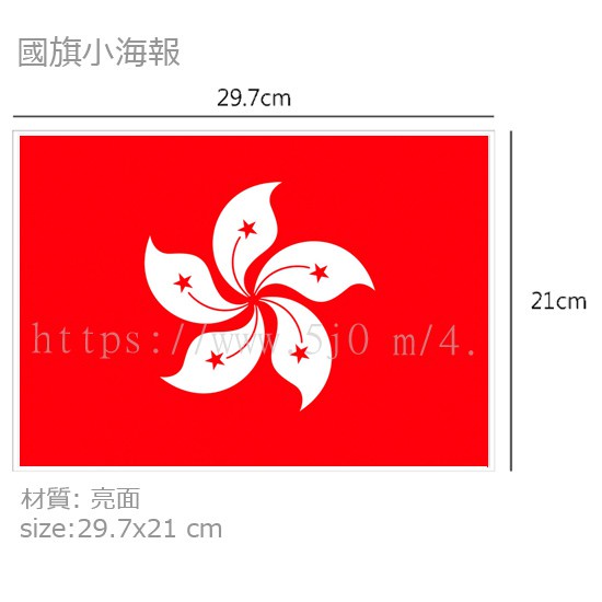 香港 Hong Kong 國旗 海報 / 世界國旗小海報