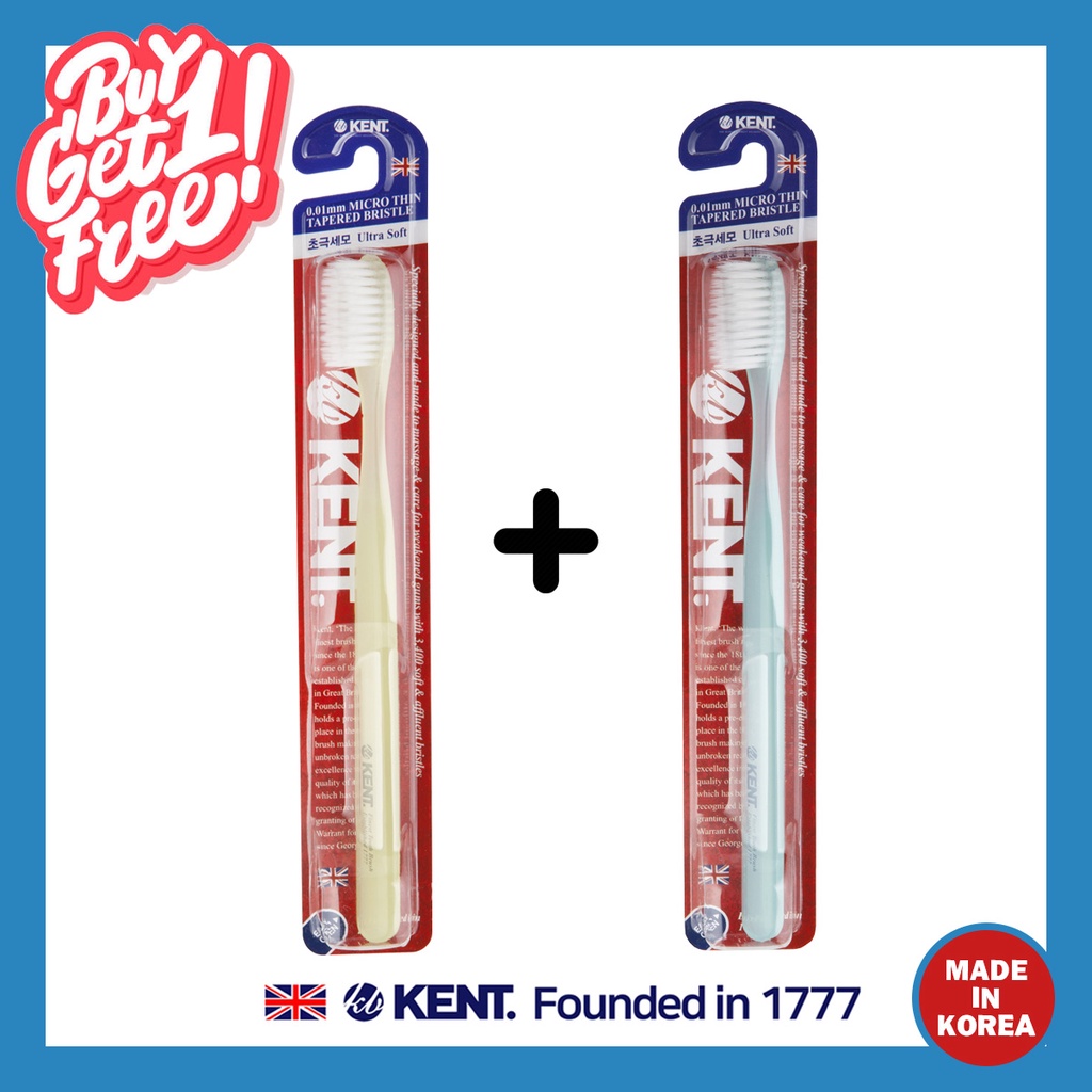 KENT Original toothbrush買1送1試用套裝/顏色隨機 環保極細軟毛牙刷 護齦韓國牙刷 孕期孕婦牙刷