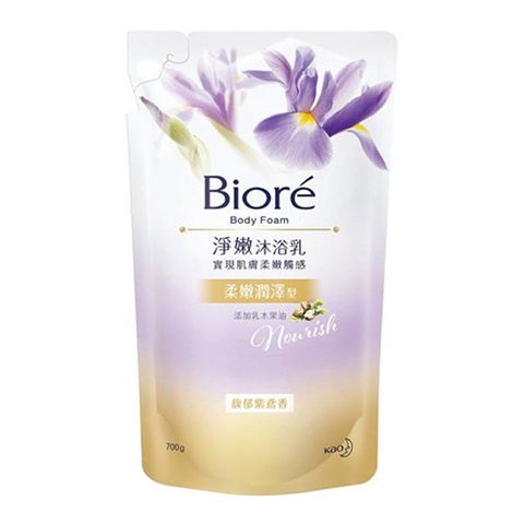 【Biore】蜜妮 Biore 淨嫩沐浴乳補充包 - 柔嫩潤澤型 馥郁紫鳶香 700g