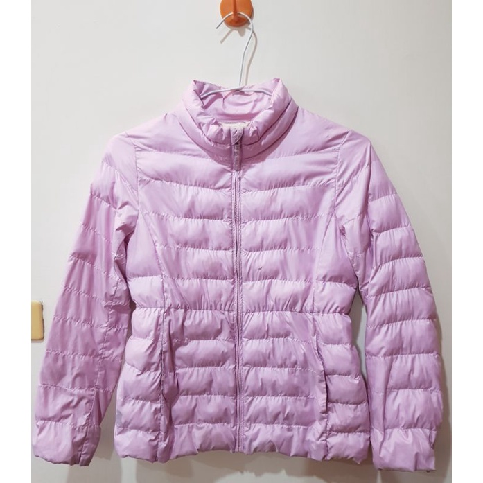 Uniqlo Kids 粉紫色輕羽絨立領外套