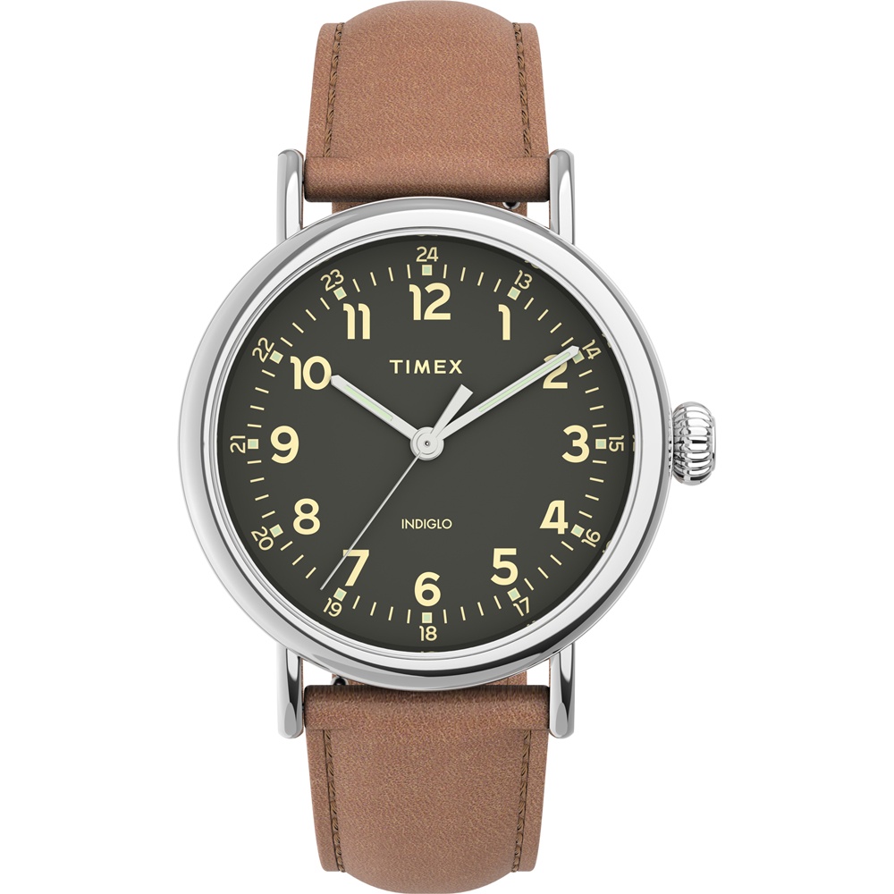 【TIMEX】天美時 復刻系列 經典手錶 (綠x棕褐 TXTW2V27700
