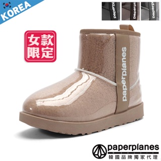【Paperplanes】紙飛機/韓國空運。保暖必備保暖防水輕量羊羔毛造型雪靴短靴(01563/共4色/現貨+預購)