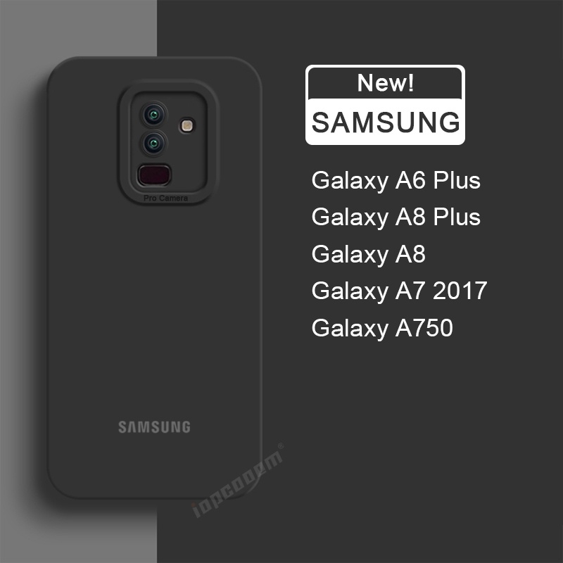 彩色軟矽膠手機殼三星 Galaxy A6 Plus A8 A8+ A7 2018 J8 A750 相機鏡頭保護套