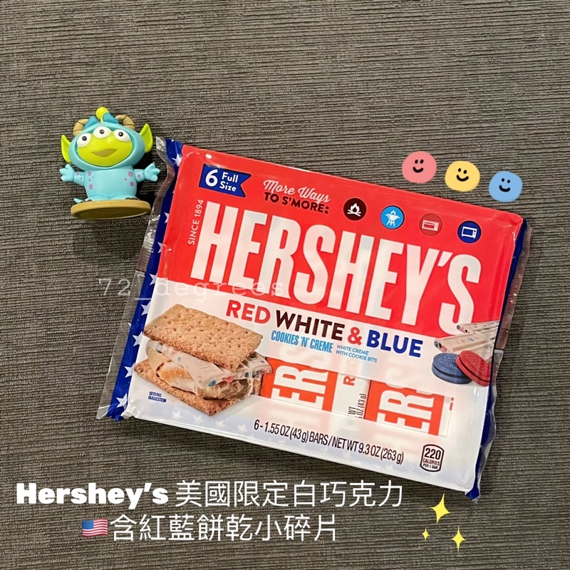 ✈️72_degrees 🇺🇸Hershey’s Cookies N Creme美國限定白巧克力 含紅色藍色餅乾小碎片！