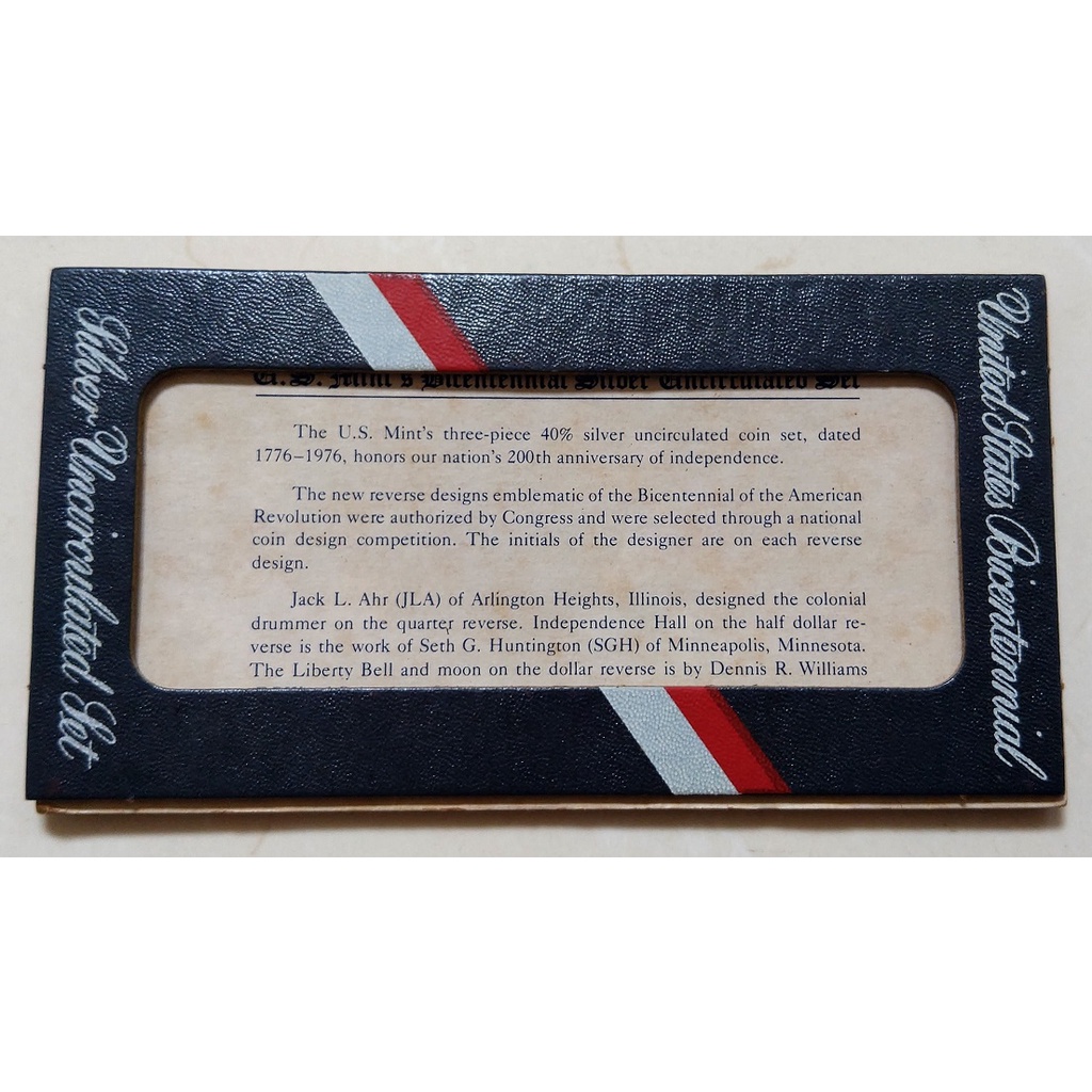 1776~1976 年 美國 獨立建國 200週年 艾森豪 紀念銀幣用 封套組 + 說明書 (無銀幣及外紅色套)