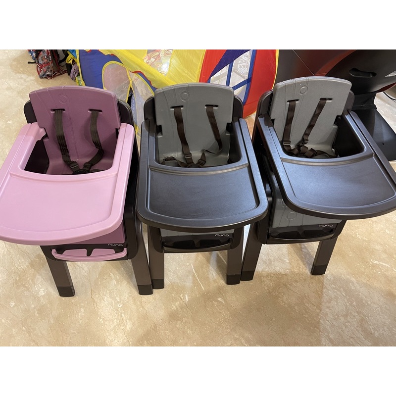 NUNA ZAAZ高腳餐椅，85成新【限自取】《紫色、黑色》