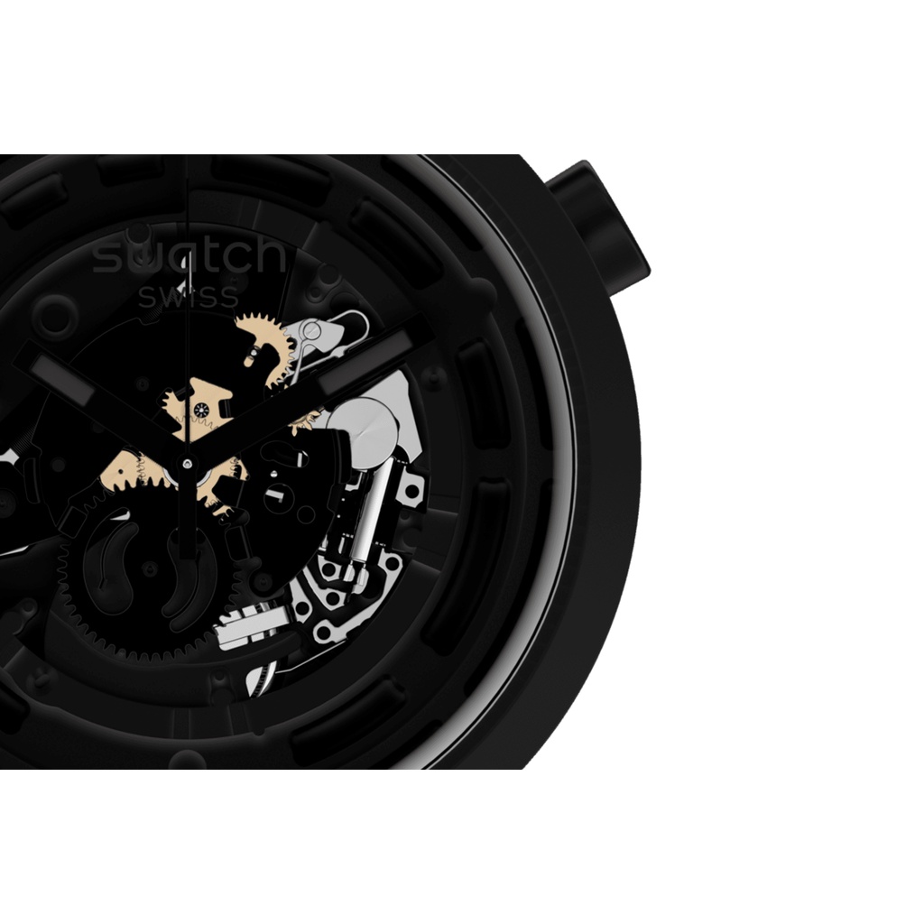 SWATCH 生物陶瓷BIG BOLD系列手錶C-BLACK 黑(47mm) SB03B100 現貨