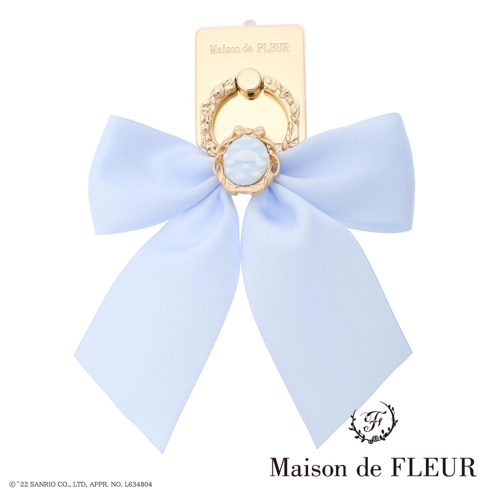 Maison de FLEUR 大耳狗浮雕寶石緞帶手機指環釦(8A23FQJ0900)