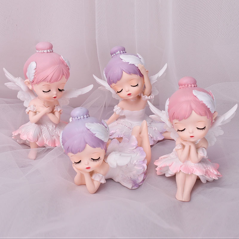 天使女孩蛋糕禮帽女孩娃娃裝飾婚禮生日蛋糕裝飾女嬰 1 歲生日快樂派對裝飾用品