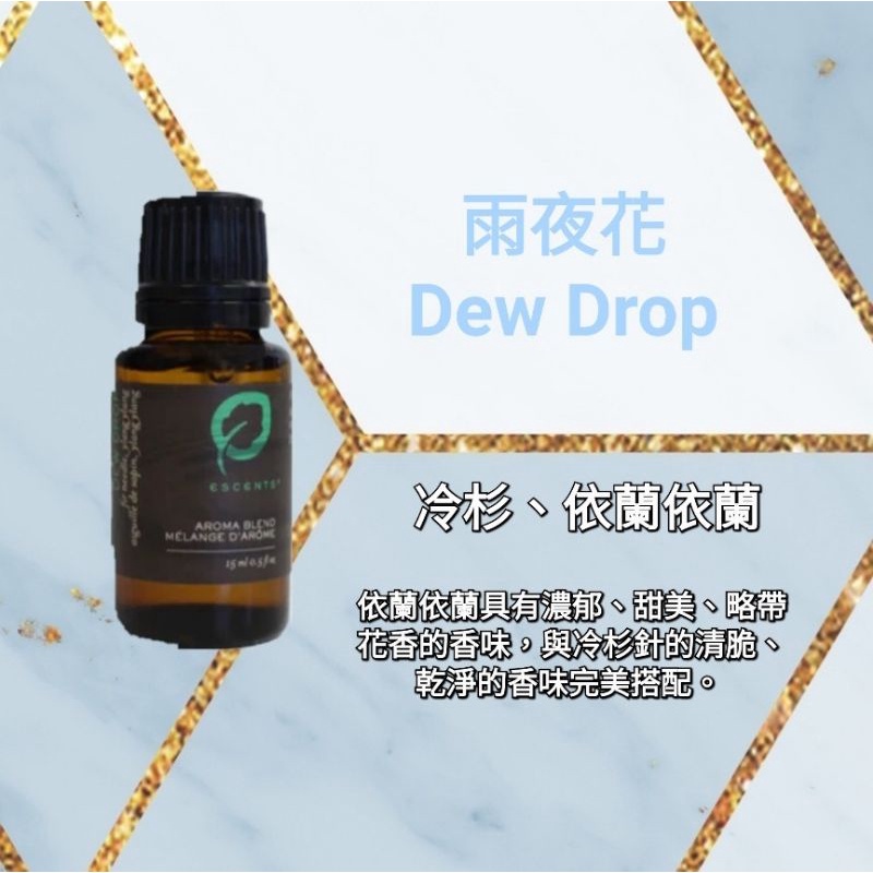 🌟買2瓶即送1ml複方精油🌟💯現貨+預購  Escents 伊聖詩 複方精油 雨夜花 Dew Drop(15ml)