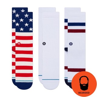 【 🇺🇸大鬍子美國襪子選品 】STANCE - TACS3P經典印花設計系列街頭休閒長襪三件裝