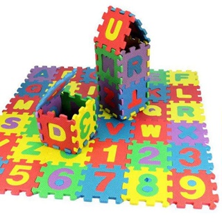36個字母數字拼圖兒童爬行墊地墊拼圖玩具