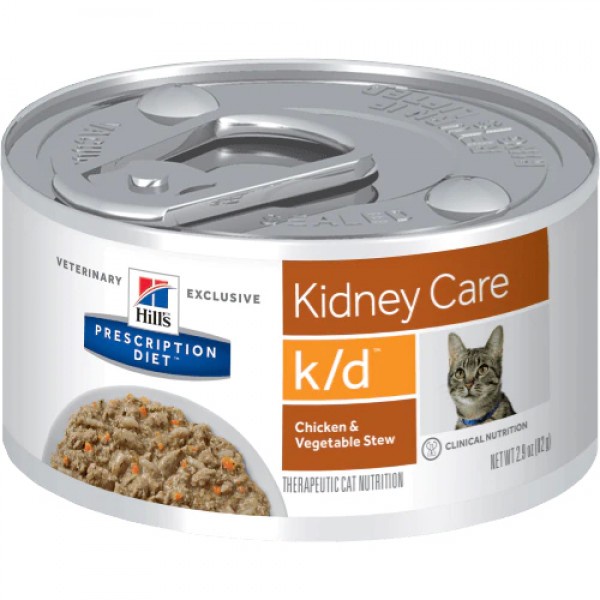 【寵物王國】希爾思 k/d(雞肉燉蔬菜) 腎臟病護理貓處方罐 82g 6罐組