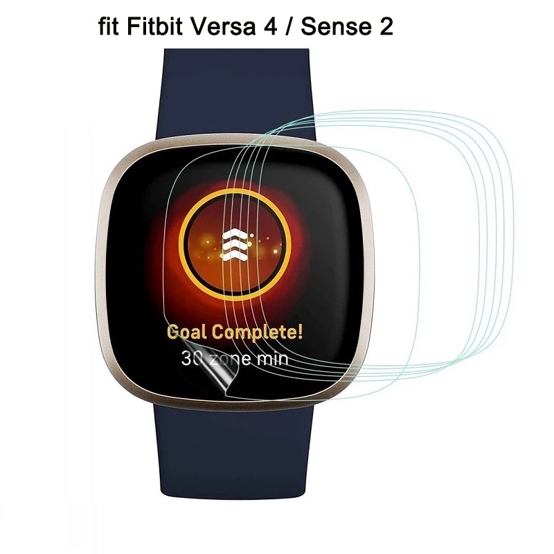 適用於 Fitbit Versa 2 3 4 Sense 2 的高清透明軟膜保護 PMMA 屏幕保護膜全覆蓋