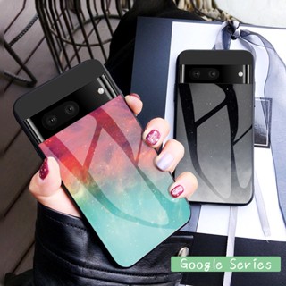 彩家 谷歌Pixel 7 6 Pro 6A手機殼Google Pixel7 7Pro漸變色鋼化玻璃Pixel6A保護套